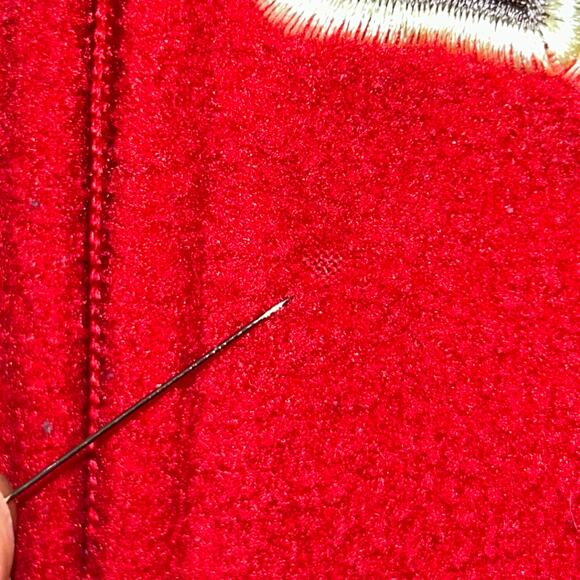 Wonderful World Disney Sweater Women 2X Grumpy Hoodie Red Full Zip Embroidered - Picture 4 of 9